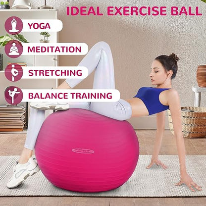 BalanceFrom - Pelota de Ejercicio antigolpes y Antideslizante, Pelota de Yoga, con Bomba rápida, Capacidad de 907.18 kg, antiexplosión y Pelota para Parto