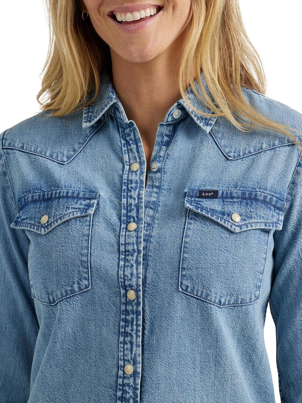 Lee Camisa Legendary Slim Fit Western de Algodón para Mujer