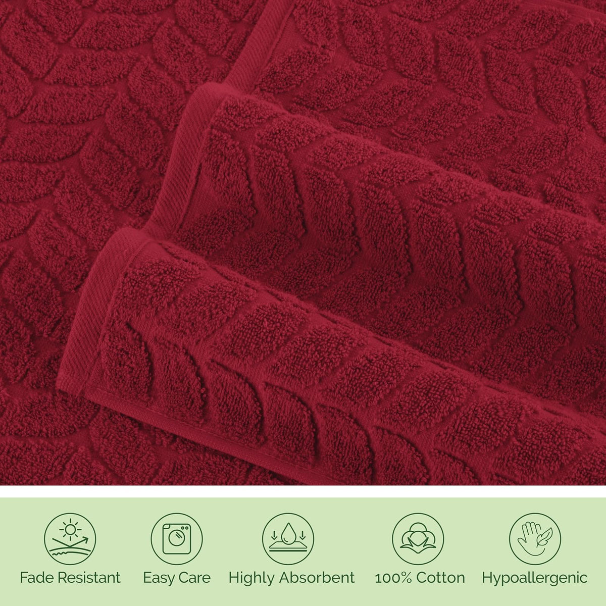 Elegant Comfort - Juego de Toallas de Lujo de 6 Piezas, 100% algodón Turco, Tela Jacquard, Texturizado, de Alta Calidad, Suave y Absorbente, Incluye 2 Toallas de baño, 2 Toallas de Mano y 2 Toallas,