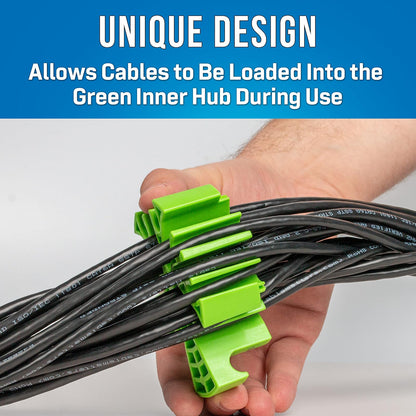 Jonard Tools Cable Comb Organizer CCB-34 | Azul/verde, CAT6A CAT7, hasta 24 cables, 9.14 mm diámetro, ranuras para dedos