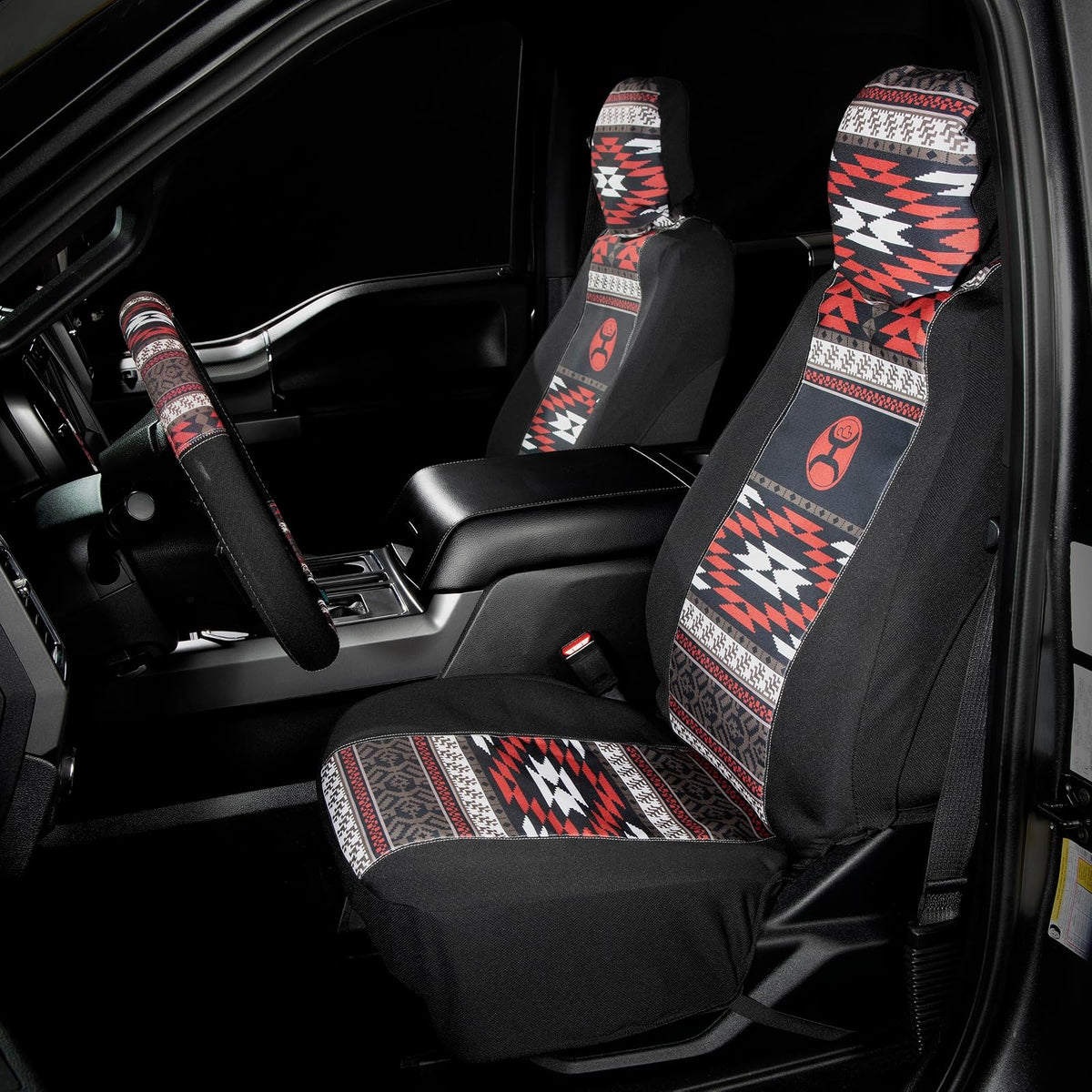 HOOEY C000161490199 Funda de Asiento de Respaldo Bajo Protección Duradera para Auto/Camión/SUV, Diseño American West, Multi/Arcilla