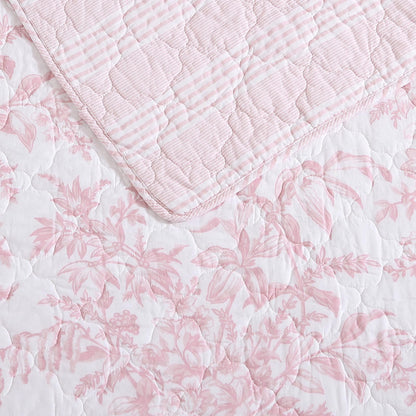 Laura Ashley - Juego de edredón Individual, Ropa de Cama Reversible de algodón con Funda a Juego, Ligero para Uso Durante Todo el año, Juego de Cama con Estampado Floral, Esencial para recámara