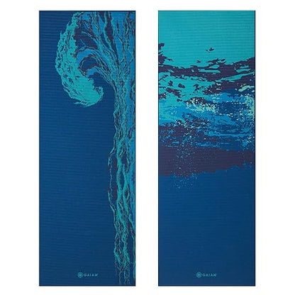 Gaiam - Tapete de yoga de alta calidad, reversible, extra grueso, antideslizante, para ejercicios y ejercicios de fitness, para todo tipo de yoga, pilates y entrenamientos en el piso (68 x 24 x 6 mm