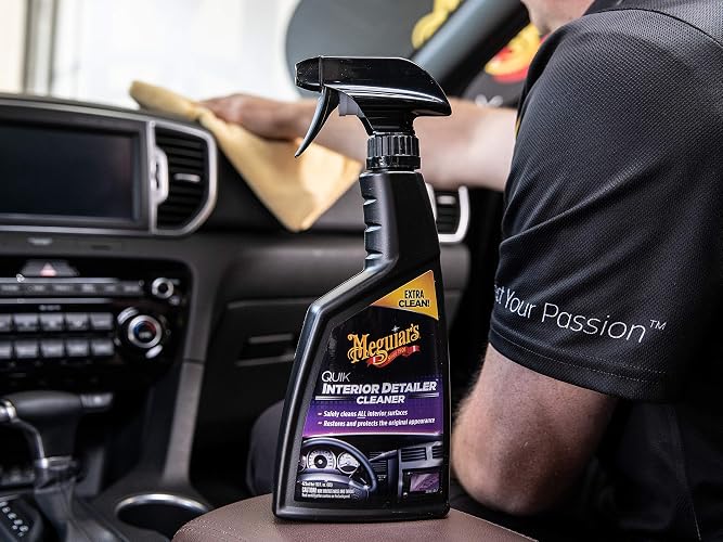 Meguiar's Oficial Air Re-Fresher Sistema Eliminador de Olores y Ambientador New Car G16402, 2 Ounce + Oficial Detallador Para Interiores G13616 473 ml