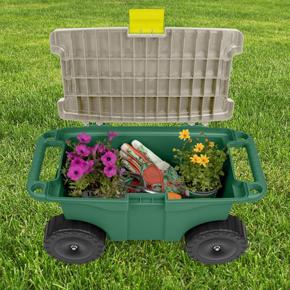 Pure Garden 75-MJ2011 Plastic Garden Storage Cart & Scooter, 20"