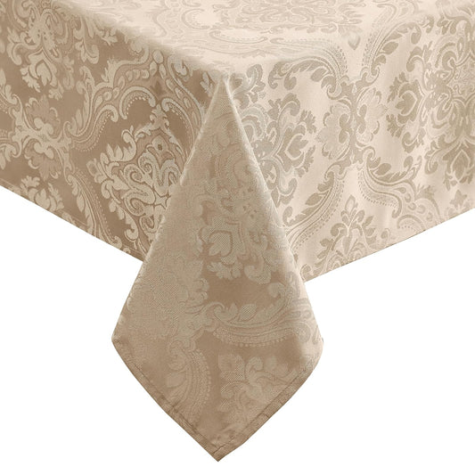 Elrene Home Fashions Caiden Elegance - Mantel de Tela Resistente al Agua, a Las Manchas y a Las Arrugas, Cuadrado de 52 x 52 Pulgadas, Color Gris Pardo
