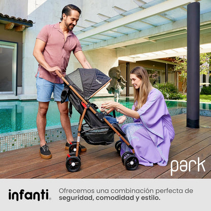 INFANTI | Carriola Para Bebe Modelo PARK | Ideal Para Bebes De 6 Meses En Adelante | Ligera Y De Facil Plegado | Color Gris
