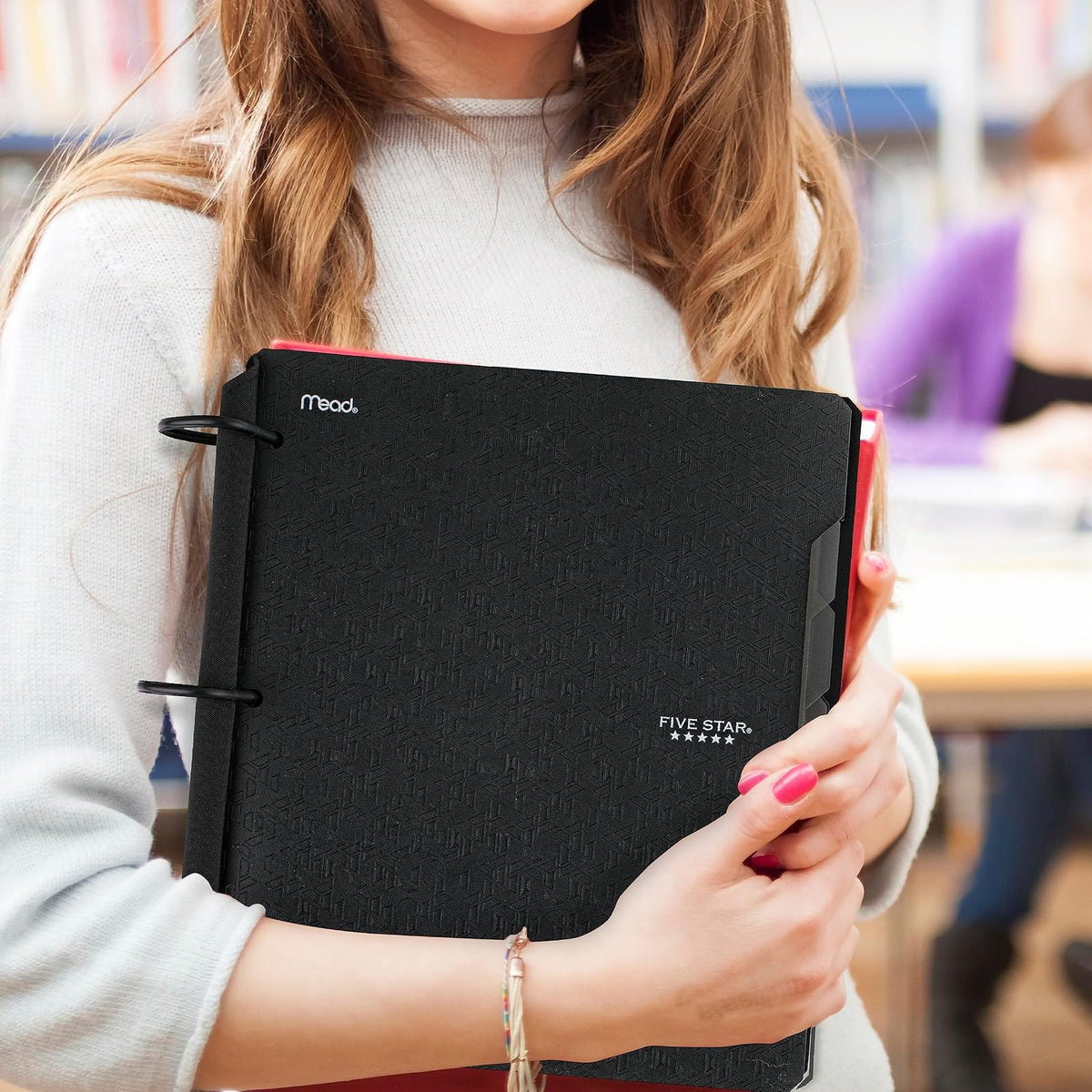 Five Star Cuaderno/Carpeta Híbrido Flex NoteBinder, 80 Hojas Rayadas, 3 Anillos TechLock 1 1/2", Negro