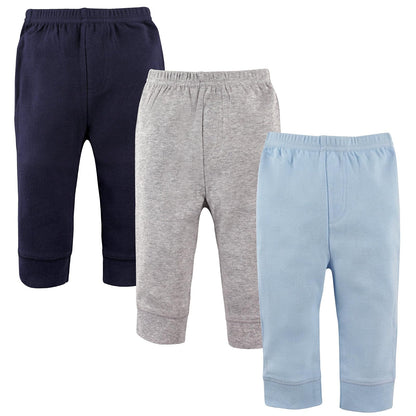 Luvable Friends Paquete de 3 Pantalones con Puño en Cintura y Tobillo, para Bebé - 4 Años - Gris azul - 3