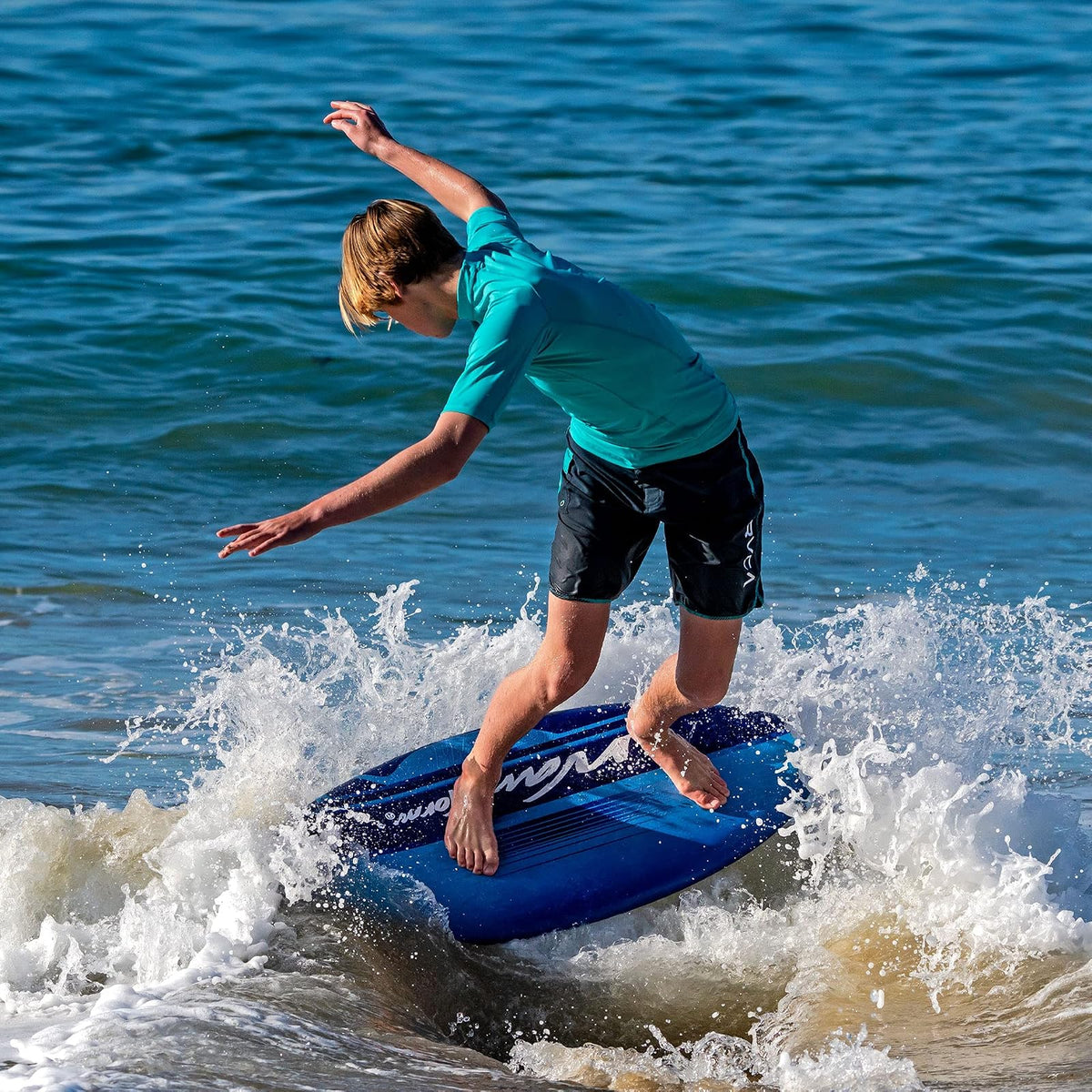 Wavestorm Skimboard de Espuma de 48 Pulgadas | Skimboard para Principiantes y Todos los Niveles de Skimming, Surf y Bodyboard, Skimboard Azul