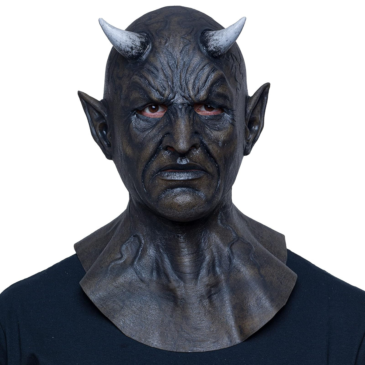 Ghoulish Productions Mephistopheles. Máscara de Diablo Negro, Demonio de la Oscuridad Máscara, Máscara de Látex para Adult. Línea Hyper Mask. Unitalla.