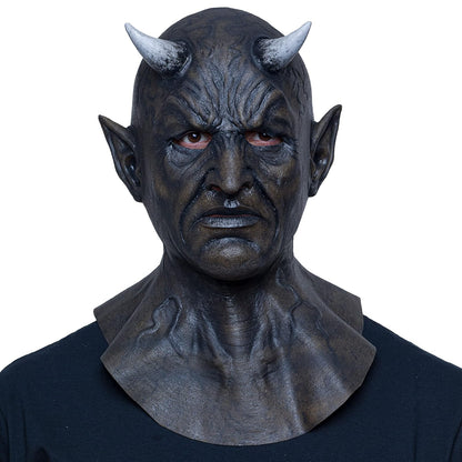 Ghoulish Productions Mephistopheles. Máscara de Diablo Negro, Demonio de la Oscuridad Máscara, Máscara de Látex para Adult. Línea Hyper Mask. Unitalla.