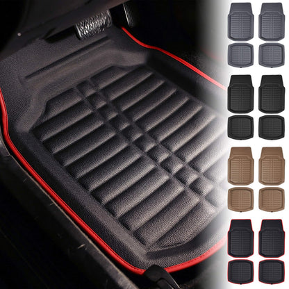 FH Group - Tapetes de Cuero sintético para Automóvil, Resistentes, Rojo/Negro