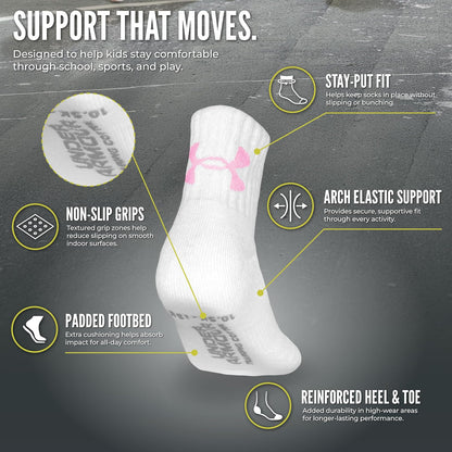 Under Armour Paquete múltiple de calcetines de cuarto Calcetín de cuartoniñas
