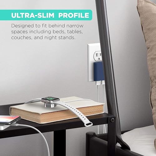 Cargador de Pared USB iHome de 2 Puertos: Cargador USB Multipuerto AC Pro, Adaptador de Enchufe USB y Bloque de Carga para Teléfono, Enchufe de Pared USB Doble