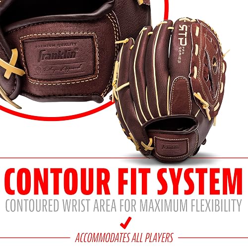 Franklin Sports RTP Pro - Guante de béisbol para Adultos y jóvenes, Derecho, Color Camel