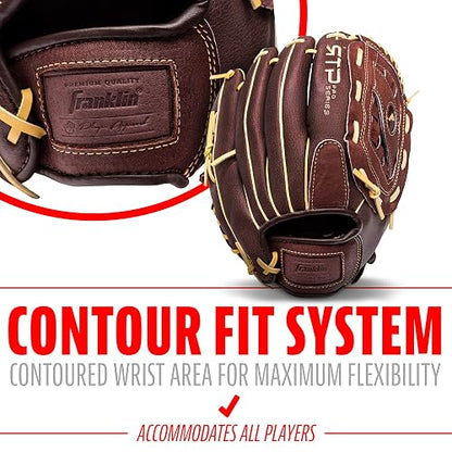 Franklin Sports RTP Pro - Guante de béisbol para Adultos y jóvenes, Derecho, Color Camel