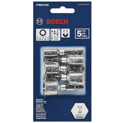 BOSCH ITNSV105 - Juego de tuercas resistentes al impacto (5 piezas, 1-7/8 pulgadas)