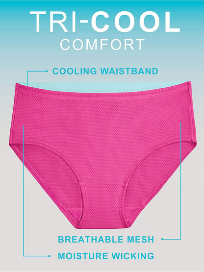 Fruit of The Loom Pantaleta Transpirable de Algodón Pack de 6 para Mujer