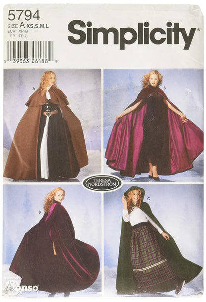 Simplicity Premium Pack Women's Cape Cosplay and Costume Sewing Patterns, Sizes XS-L