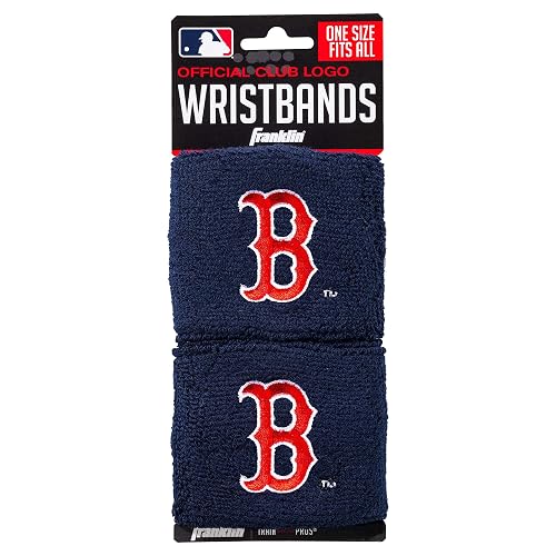 Franklin Sports MLB Team Licensed Baseball Wristbands - MLB Team Logo Sweat Wristbands - Great for Costumes + Uniforms - Pair