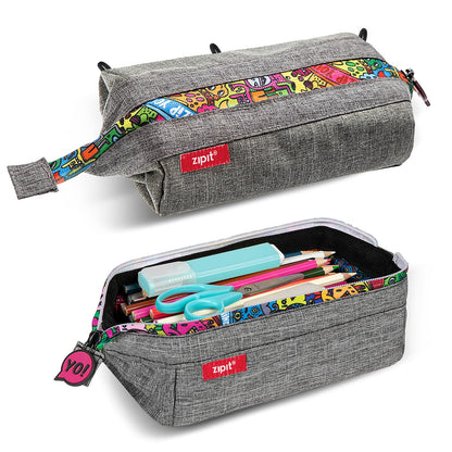 Zipit Lenny Estuche para Lápices de Gran Capacidad - Lenny Loops - Gris