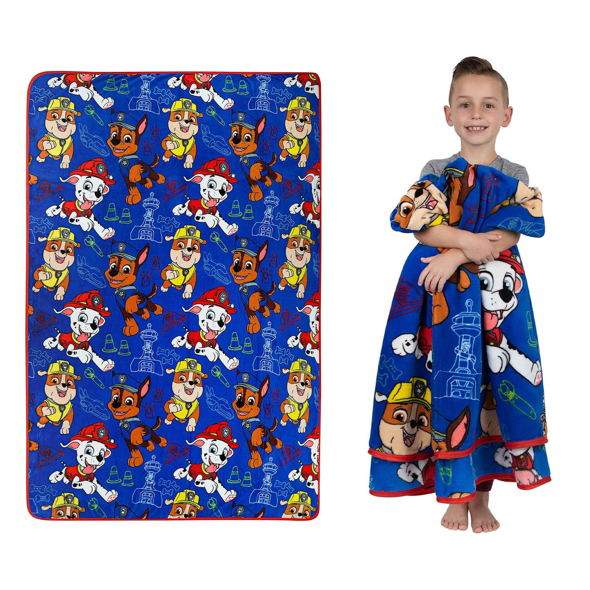 Franco Manta de Felpa súper Suave para niños, 62 x 90 Pulgadas, Patrulla Canina
