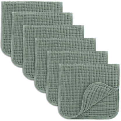 Comfy Cubs Paños de Muselina para Eructar, 100% Algodón, 6 Capas Absorbentes - Fern - 6-Pack 20"X10"