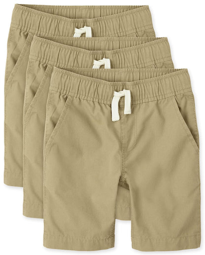 The Children's Place Pantalones Cortos para Hombre de Uniforme sin Tirar, Paquete de 3 Pantalones Cortos para Niños