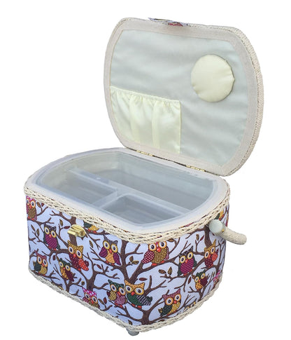 Michley Cesta de Costura con Kit de Costura, Búhos, 1