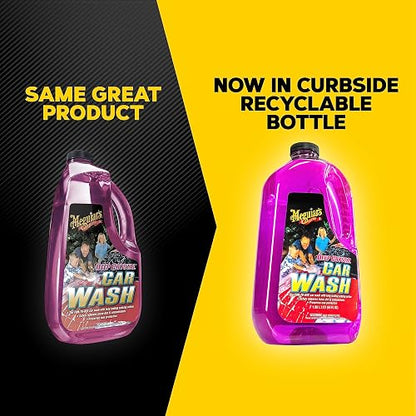 Meguiar's Champú Deep Crystal G10464, Rosa | Jabón espumoso para lavado de automóvil elimina suavemente la suciedad y la suciedad, proporciona manchas resbaladizas para una