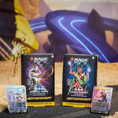 Magic: The Gathering Aetherdrift Commander - Paquete de Cubierta - 2 de Cada Cubierta (2 energía Viva + 2 poderosos eternos)
