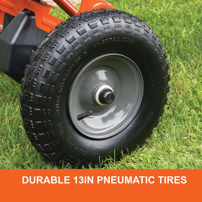 Agri-Fab 45-0614 122 Libras. Esparcidor de transmisión Push Lawn & Garden para Semillas, Fertilizantes, Sal, derretimiento de Hielo; Caminar detrás con Palanca de Control de Flujo fácil de Usar