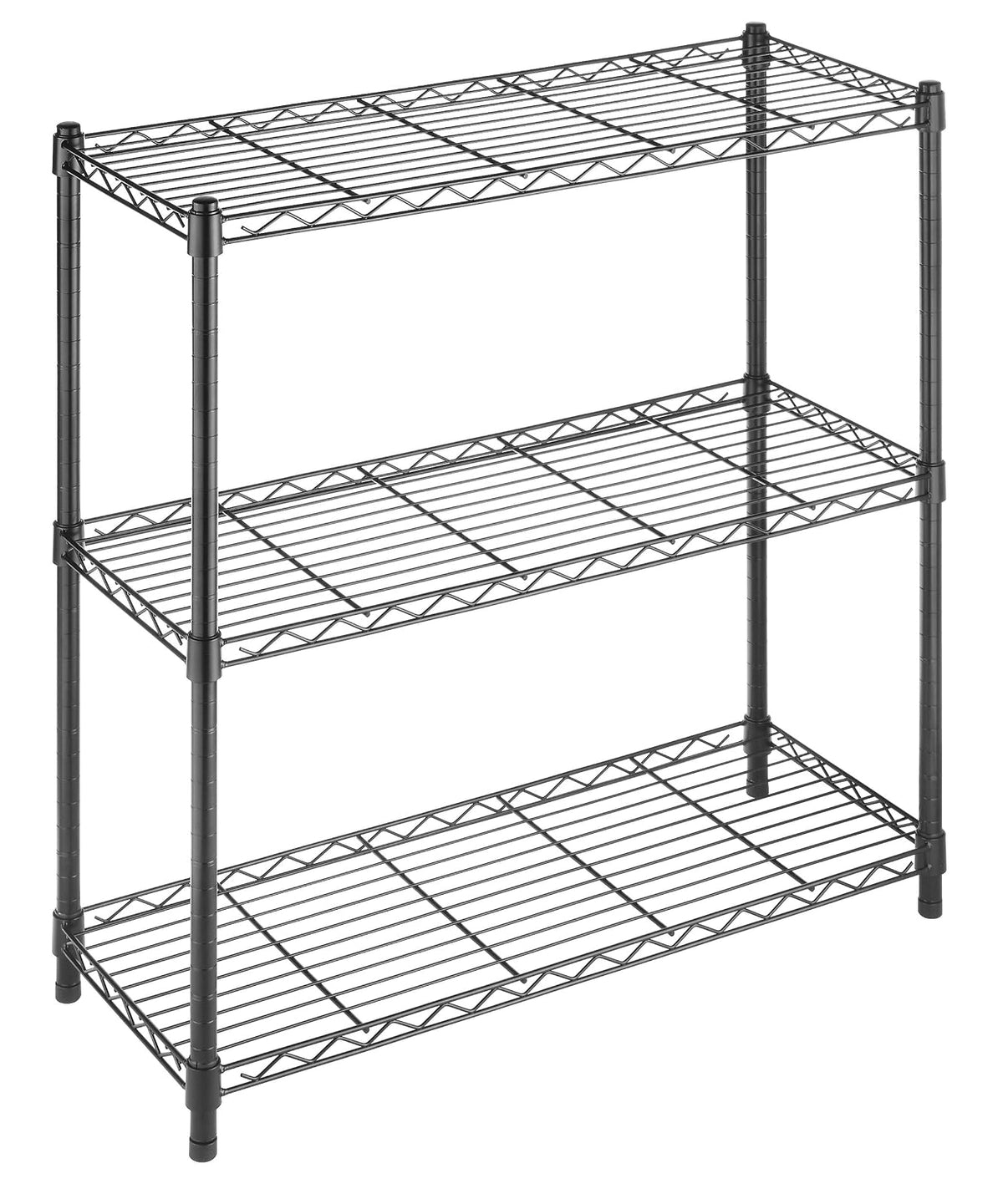 Whitmor - Estantería Suprema de 5 Niveles, estantes de Almacenamiento de Metal, Estante Ajustable Resistente con Ruedas, Capacidad de 400 Libras por Estante, 2000 Libras en Total para despensa - Negro 10 piezas - 88.9 x 56.6 cm