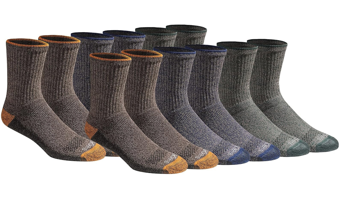 Dickies Calcetines Deportivos para Hombre, Talón y Puntera Reforzados - G - Longitud cómoda con punta (12 pares)