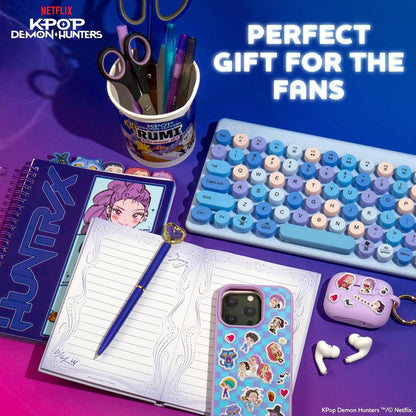 Horizon Group KPOP Demon Hunters Huntr/x Tab Diario | 80 páginas rayadas, encuadernación espiral, tamaño 6x8 pulgadas, 5 pestañas de personajes