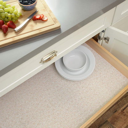 Con-Tact 08F-C8A39-04 Solid Grip Prints Non-Adhesive Non-Slip Shelf and Drawer Liner, 18-Inches by 8-Feet, Granite Sand
