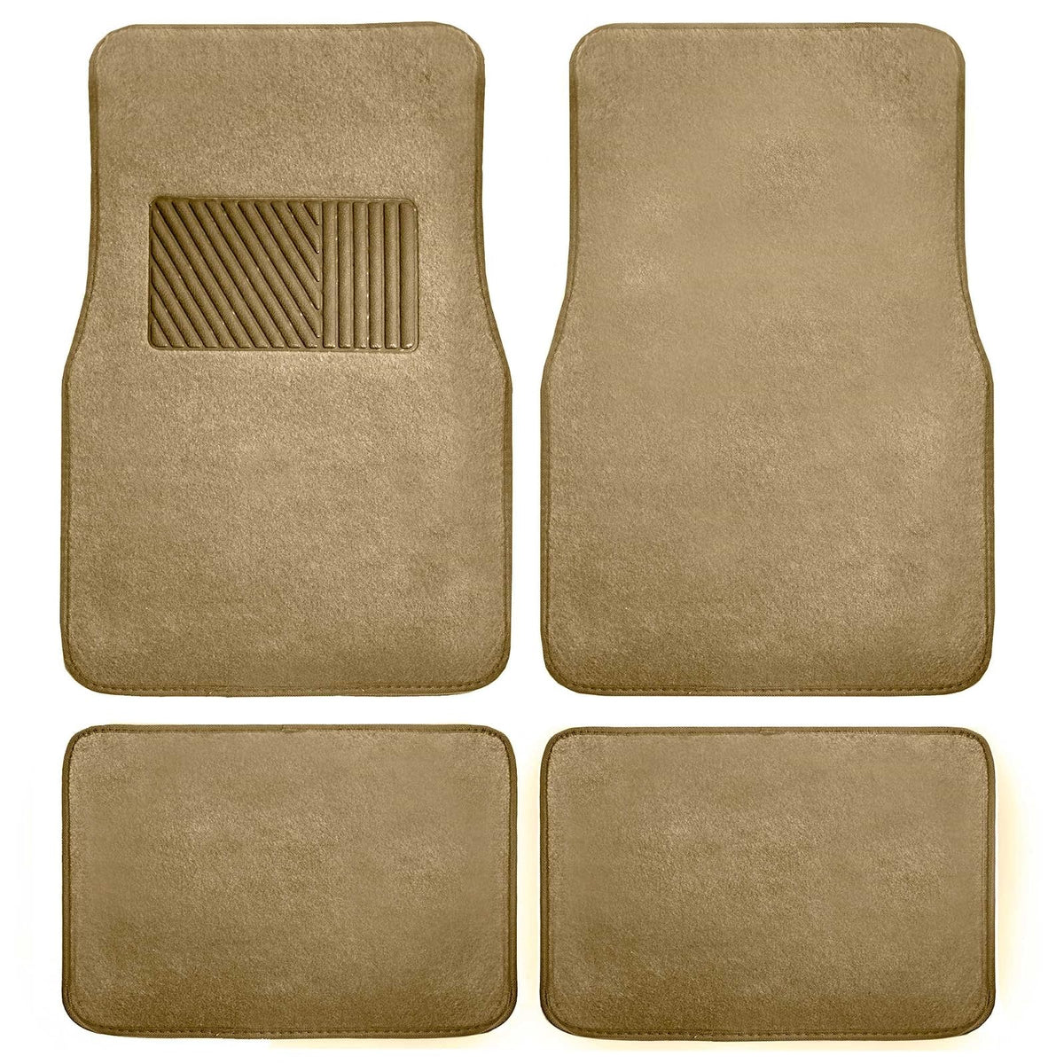FH GROUP F14403BEIGE Beige Carpet Floor Mat with Heel Pad (Deluxe) - Beige