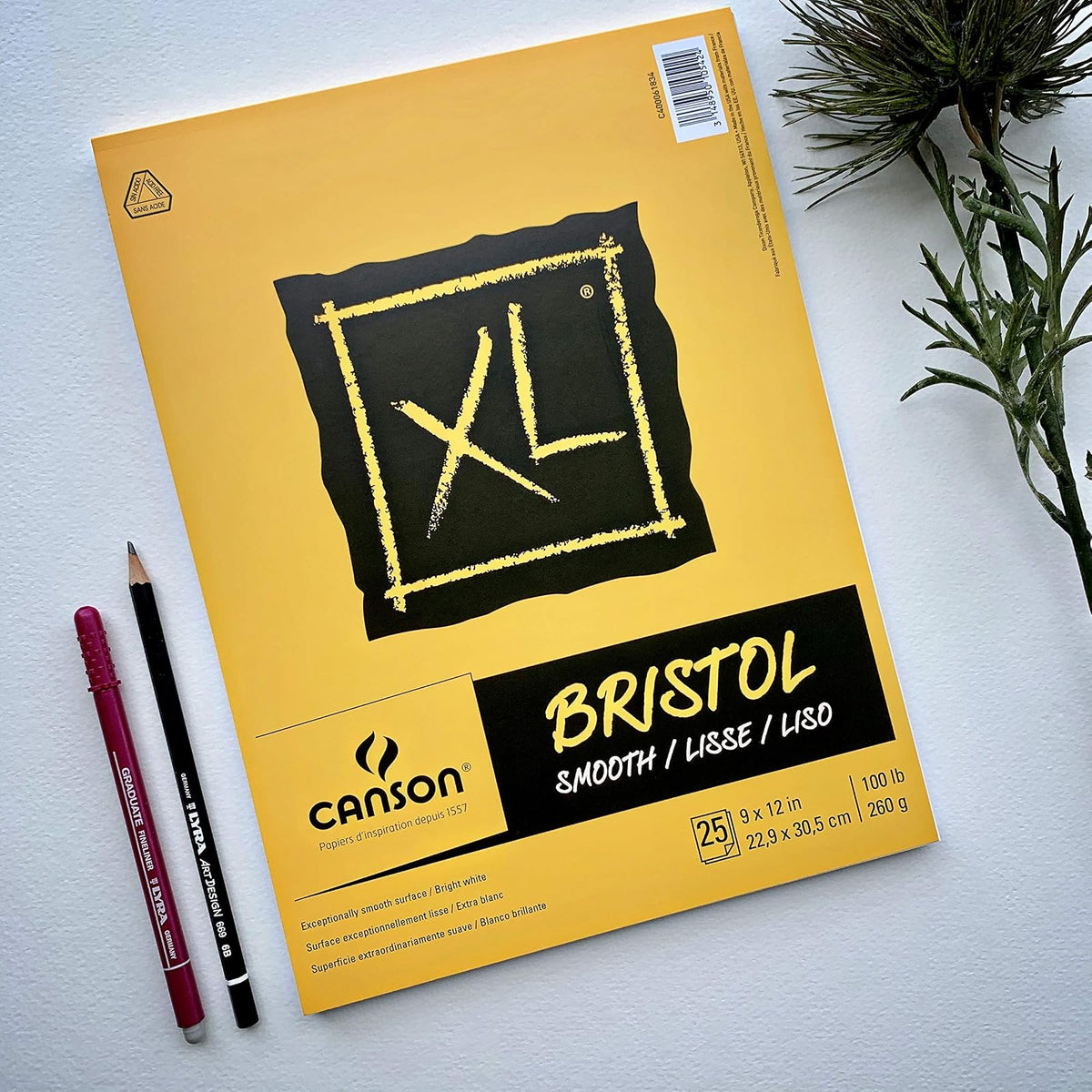 Canson Papel Bristol de la Serie XL, Suave, Almohadilla Plegable, 11 x 14 Pulgadas, 25 Hojas (260 g) – Papel de Artista para Adultos y Estudiantes – marcadores, bolígrafo y Tinta