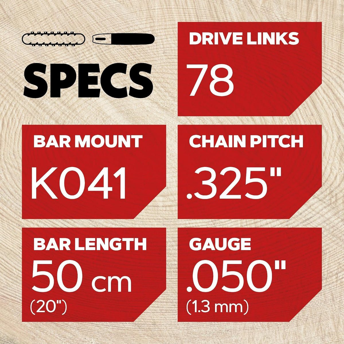 Oregon 37977 20-Inch Replacement Chain Saw Bar and Chain Combo For Craftsman, Echo, McCulloch And Poulan