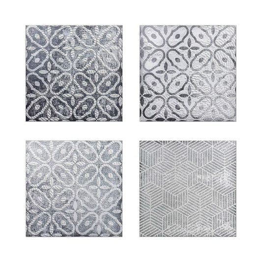 Kantu 2111009 Pacifico - Azulejo Decorativo de cerámica, 6 Pulgadas x 6 Pulgadas, Gris, Paquete de 4