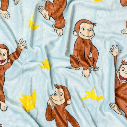 Silver Buffalo Curious George plátano Monkey - Manta de Franela Raschel de 45 x 60 Pulgadas, 185 g/m²