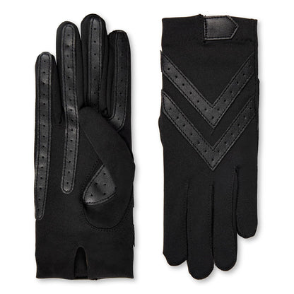 ISOTONER Guantes cortos de licra con tiras de piel en la palma guantes para clima frío para Mujer