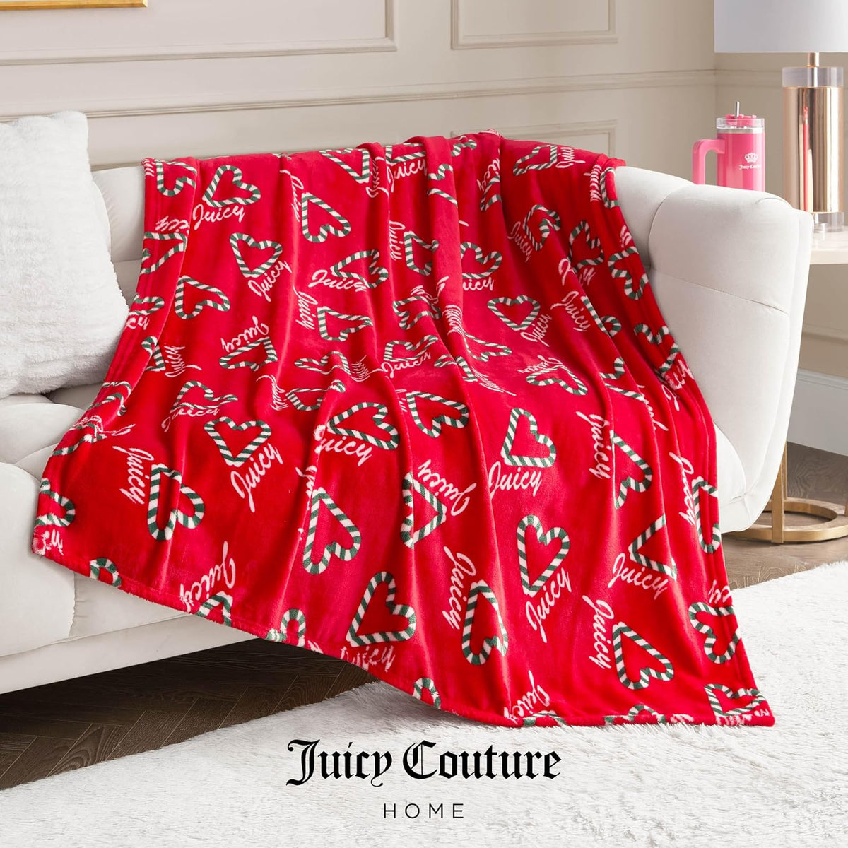 Juicy Couture - Manta de Peluche de 50 x 70 Pulgadas, Color Rojo