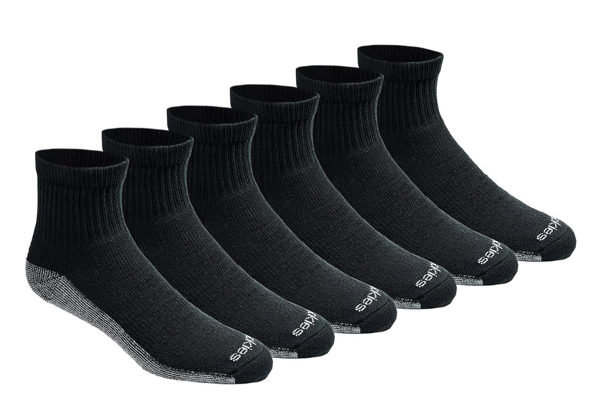 Dickies Calcetines Dri-Tech Control de Humedad para Hombre - 10-13 Sock - 6-12 Shoe - Negro (6 pares)