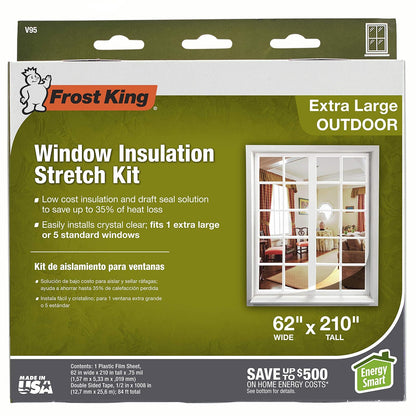 Frost King V96H Kit para ventana elástica, 62-Inch by 210-Inch, Transparente