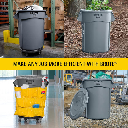 Rubbermaid Commercial Products BRUTE® – Contenedor para Recolección de Residuos con Manijas Ergonómicas, Bote que no se Decolora, Deforma ni Agrieta, Capacidad de 37 L, Azul 1779699