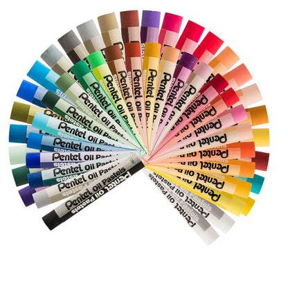 Pentel Oil Pastel Set with Carrying Case,45-Color Set, Assorted, 50/Set