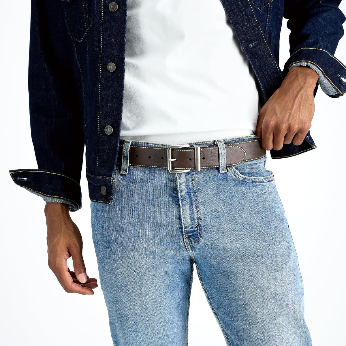 Levi's Cinturón Reversible, color Negro/Café