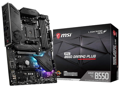 MSI MPG B550 Gaming Plus V1 Placa Base para Juegos (AMD Ryzen 5000, AM4, DDR4, PCIe 4.0, SATA 6Gb/s, M.2, USB 3.2 Gen 2, HDMI/DP, ATX)